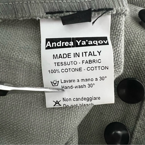 Andrea Ya'Aqov Men's Green Cotton Button Front Pants Size 30 - Picture 11 of 12